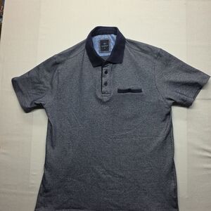 Tailorbyrd Men's Polo Shirt in Navy with Dark Collar
